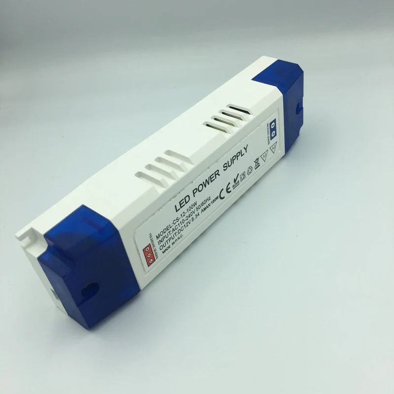 100W 12V LED Driver Single Output Switching LED Driver Supply Hagors IP20 Outdoor Power Supply Plastic Case CS-12-100W