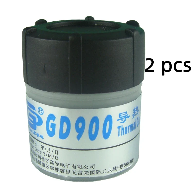 2 Pieces Net Weight 30 Grams Gray High Performance GD900 Thermal Conductive Grease Paste Plaster Heat Sink Compound Can Packing