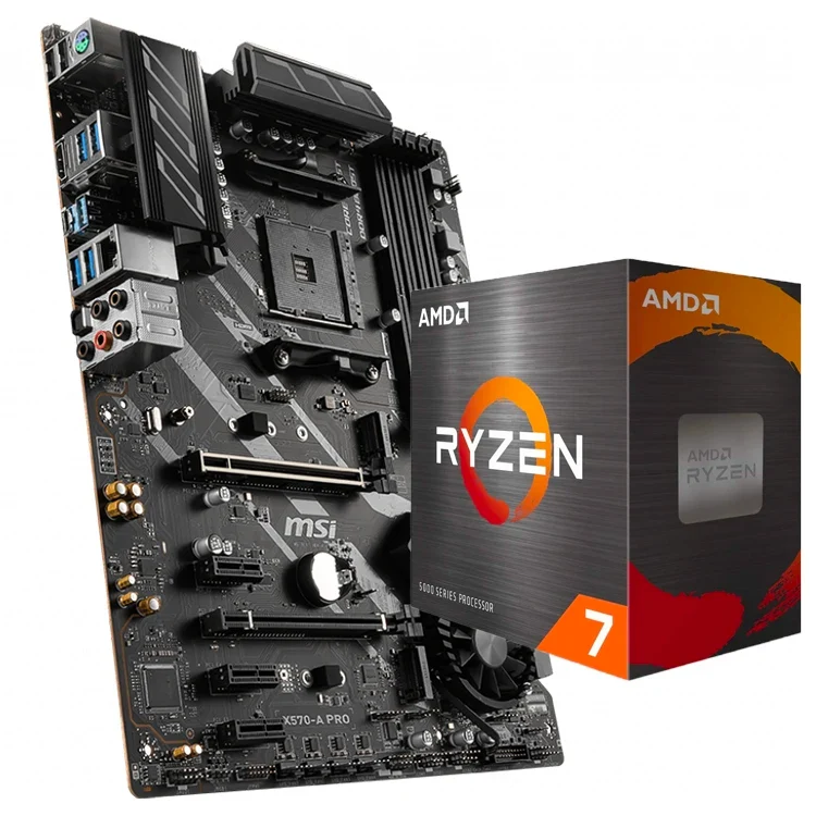 Used MSI X570-A PRO GAMING Motherboard with AMD Ryzen 5 7 5600G 5600X 5700G 5800X 5900X 5950X Desktop Processor