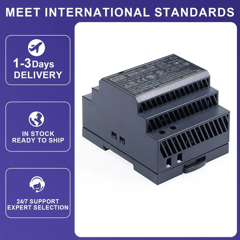 Mean Well HDR-100-12N 100W 12V Single Output DIN Rail Switching Power Supply for Industrial Automation and Control Systems