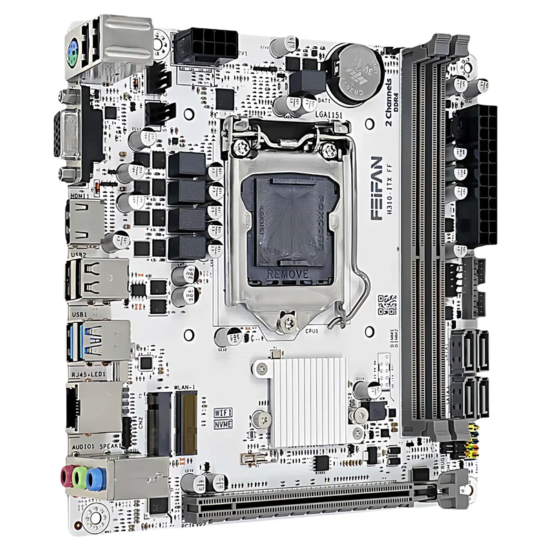 FEIFAN New H310 ITX White Motherboard Intel 6/7/8/9th Gen LGA1151 Double 32GB DDR4 VGA for M.2 SATA Desktop