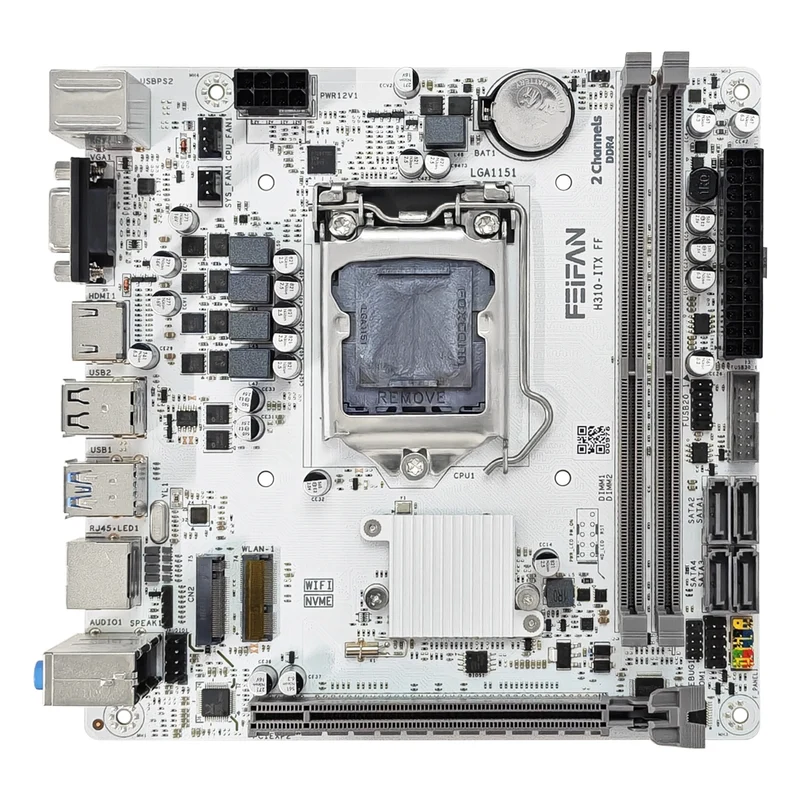 FEIFAN New H310 ITX White Motherboard Intel 6/7/8/9th Gen LGA1151 Double 32GB DDR4 VGA for M.2 SATA Desktop