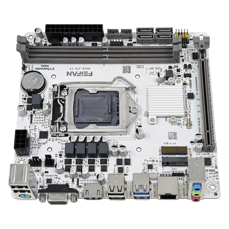 FEIFAN New H310 ITX White Motherboard Intel 6/7/8/9th Gen LGA1151 Double 32GB DDR4 VGA for M.2 SATA Desktop