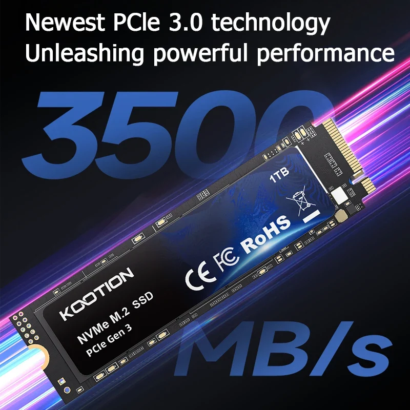 KOOTION SSD NVMe M.2 2280 2TB 1TB 512GB 256GB Internal Solid State Hard Disk PCIe 3.0x4 Gen3 M2 SSD Drive for PC Laptop Desktop