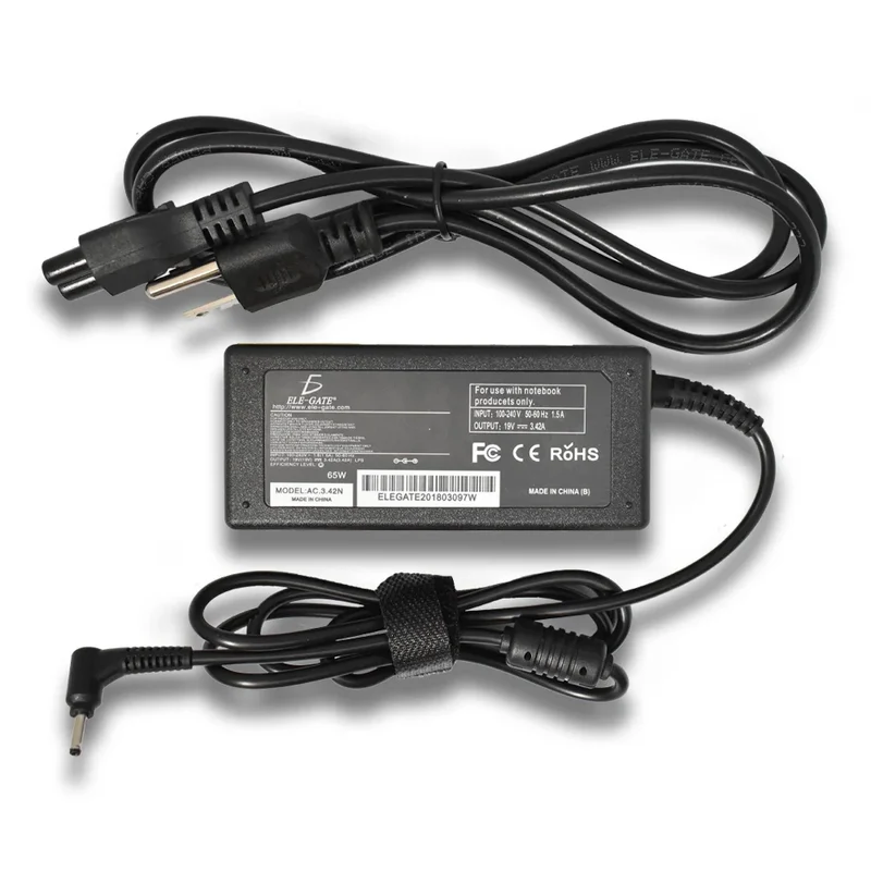 ELE-GATE for Aspire 19V 3.42A 65W 3.0*1.0mm Black Laptop Adapter