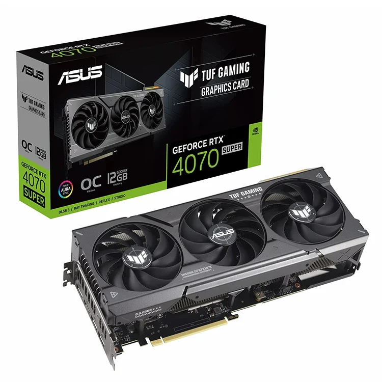 Used ASUS ROG Strix GeForce RTX 4070 SUPER 12GB GDDR6X OC Edition Gaming Graphics Card with AI Design Intelligent Learning GPU