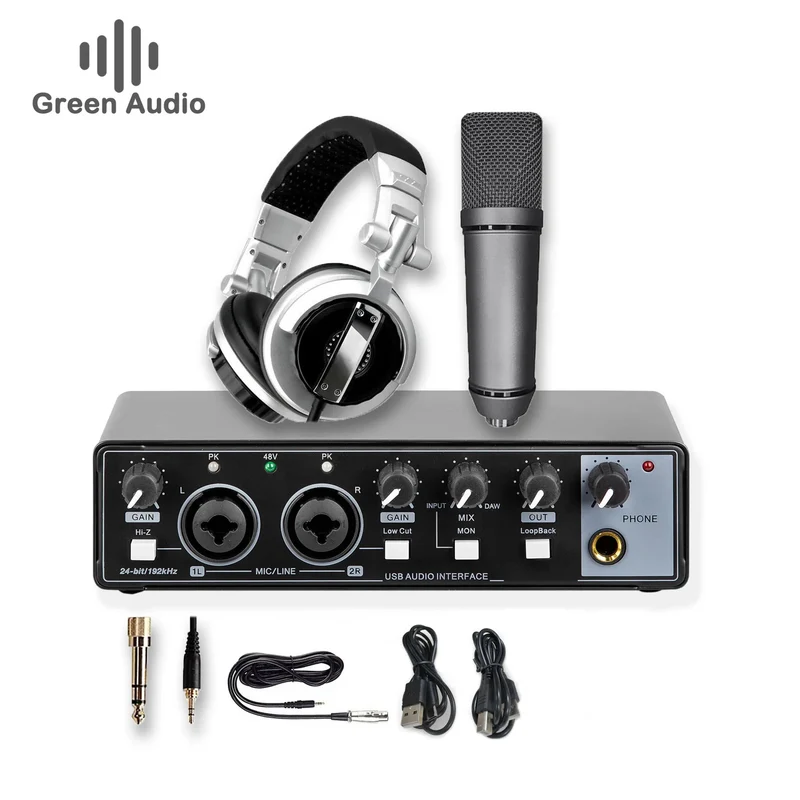 GAX-MD22P 2 in 2 Out Studio Recording Usb Audio Interface for Guitar