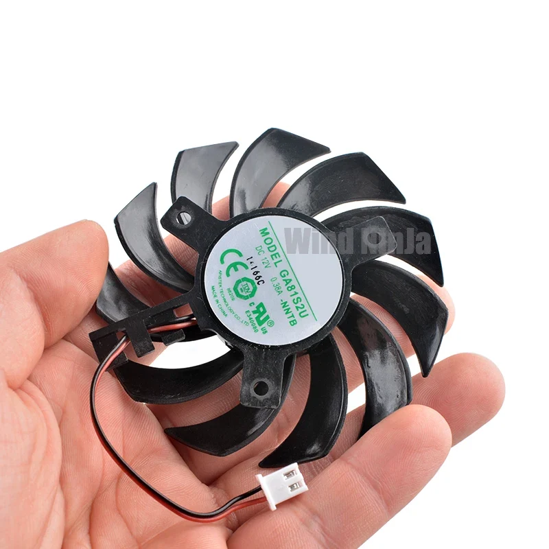 GA81S2U-NNTB DC12V 0.38A 70mm Hole Pitch 40mm Fluid Bearing 6000RPM Graphics Card Cooler Fan for GT430 GT440 GT630