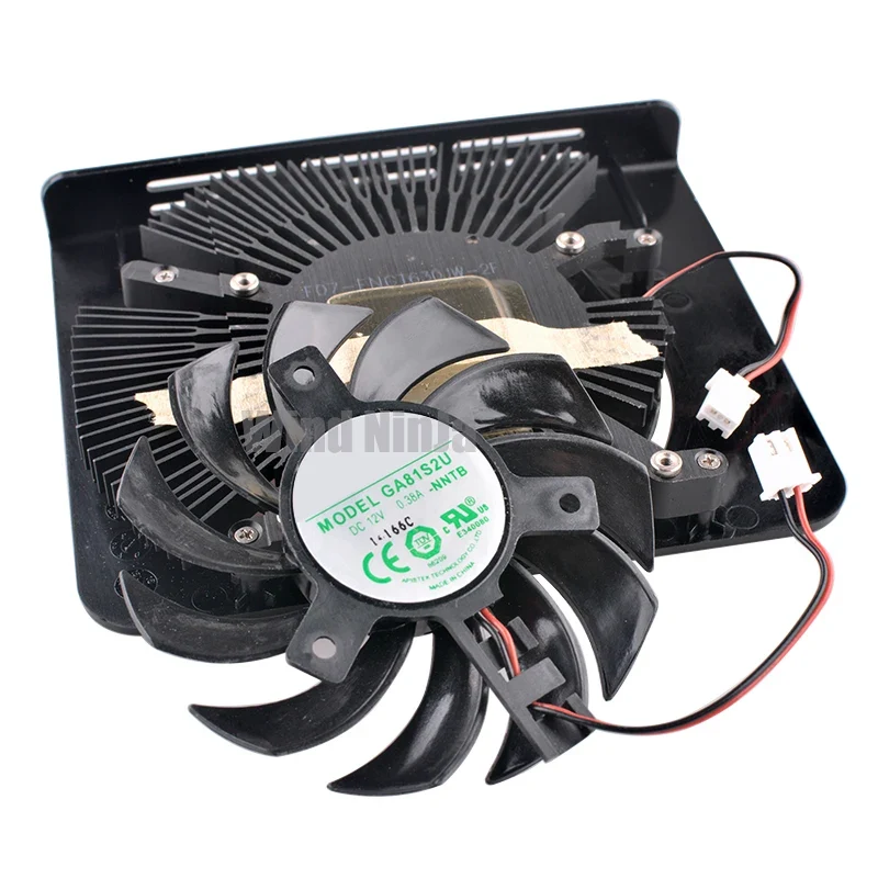 GA81S2U-NNTB DC12V 0.38A 70mm Hole Pitch 40mm Fluid Bearing 6000RPM Graphics Card Cooler Fan for GT430 GT440 GT630