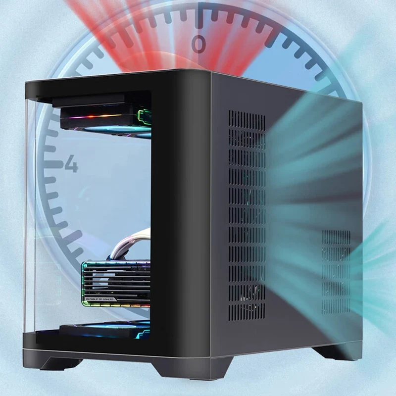 Lovingcool New OEM ODM White RGB Gaming PC CPU Case Mid Tower MATX ITX Curved Glass Gaming Desktop Case With 120mm ARGB Fans