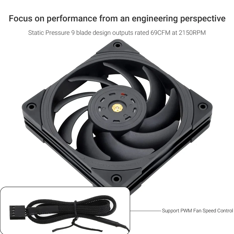 High Performance for Thermalright TL-B12 120mm CPU Cooler Fan with PWM Control 2150RPM S-FDB Bearing for Computer Case