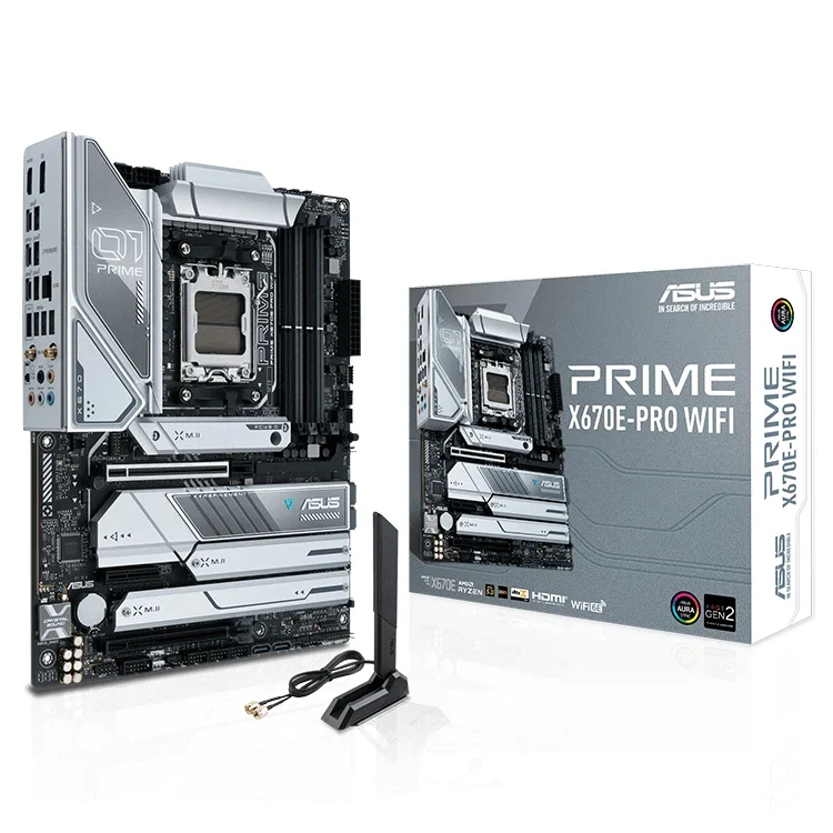 Used ASUS PRIME X670E-PRO WIFI Motherboard Support AMD Ryzen 7000 Series Desktop Processors 7700X/7900X/7950X for Socket AM5