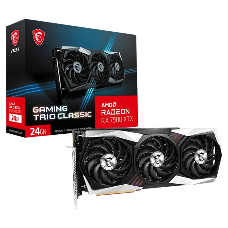 Used MSI Radeon RX 7900 XTX GAMING TRIO CLASSIC 24G Graphics Card with 24GB GDDR6 384-bit Memory for Desktop
