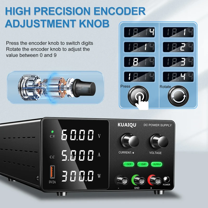 NICE POWER&KUAIQU SPPS-G605 60V 5A Adjustable DC Lab Power Supply Repair Voltage Regulator Battery Charger 24V 12V OCP OVP