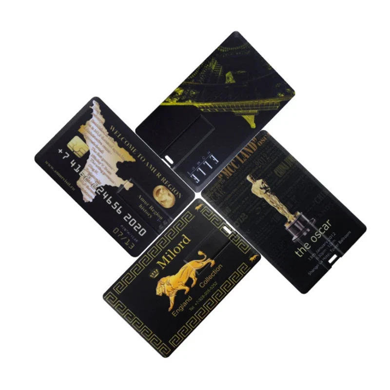 100PCS/LOT Waterproof Super Slim Credit Card USB Flash Drive Pendrive 4GB 8GB 16GB 32GB 64GB Bank Card Model Memory Stick Drives
