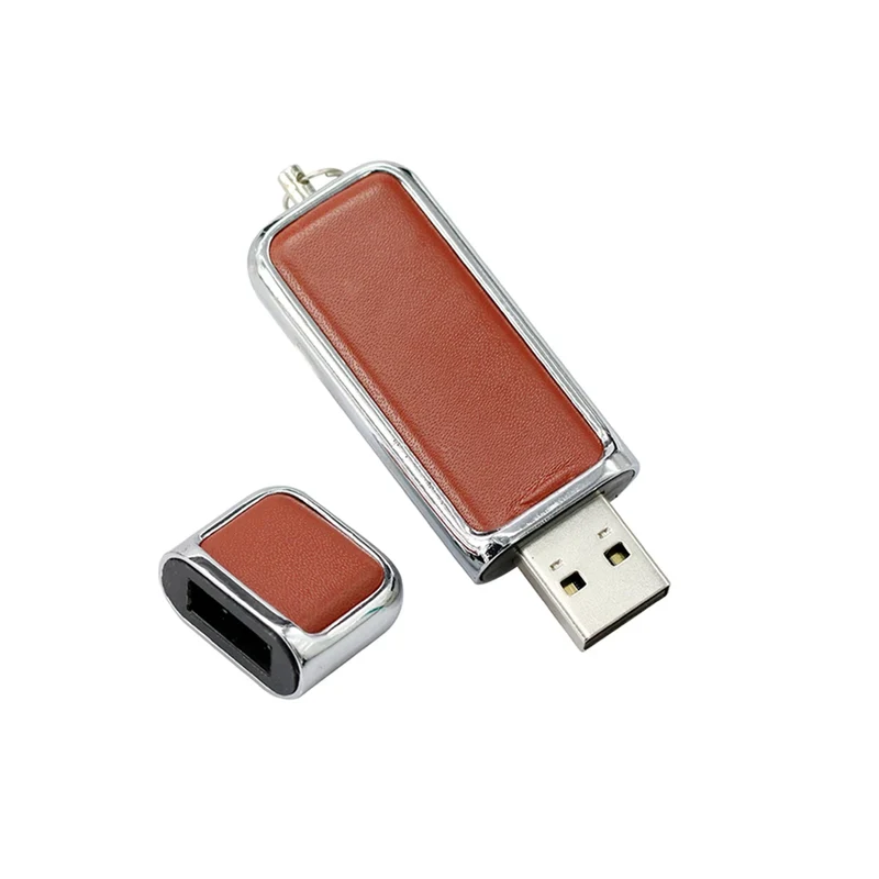 Pendrive 256GB USB Flash Drive Leather with Metal Keychain 64GB 32GB 8GB Business Usb Memories Disk 128GB Pen Drive Memory Stick