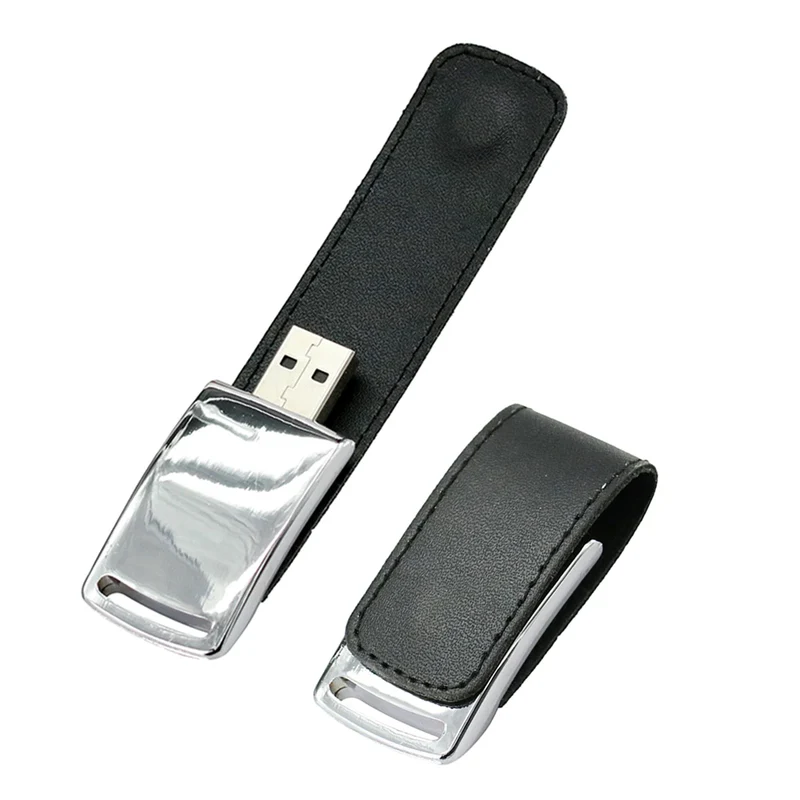 Pendrive 256GB USB Flash Drive Leather with Metal Keychain 64GB 32GB 8GB Business Usb Memories Disk 128GB Pen Drive Memory Stick