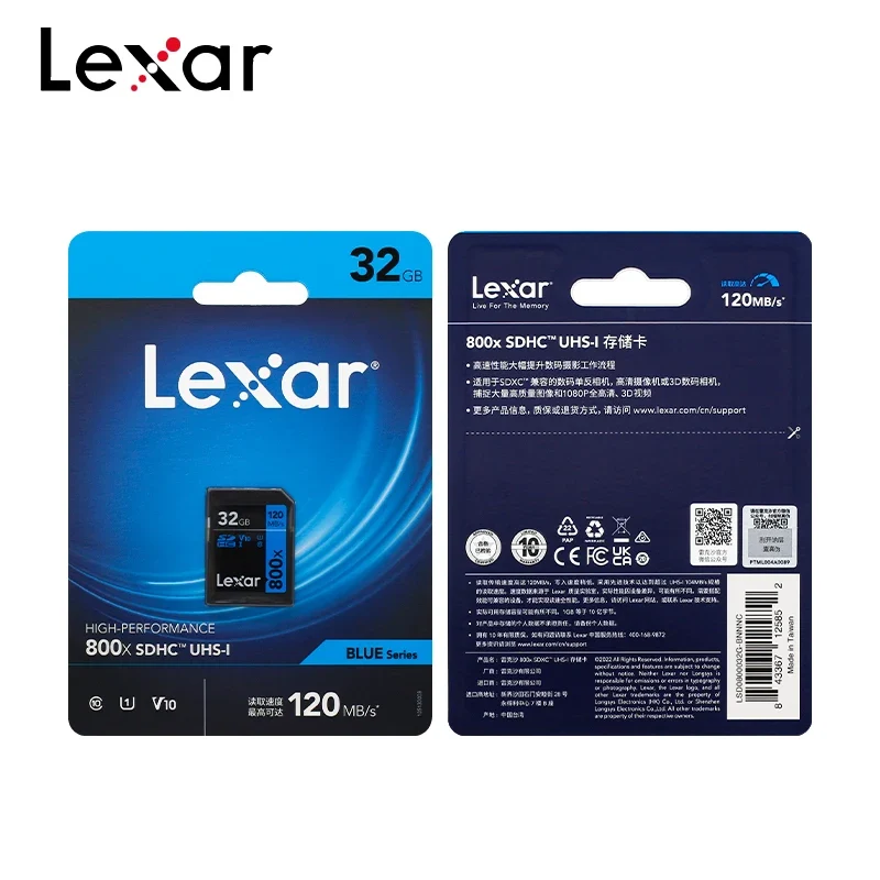 Lexar SD Card 800x Pro Read 150MB/s SDXC Flash Card 64GB 128GB 256GB V30 UHS-I SDHC 32GB Memory Card Storage Card For Camera