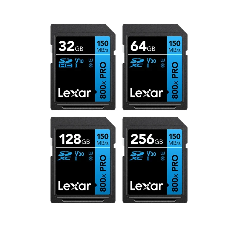 Lexar SD Card 800x Pro Read 150MB/s SDXC Flash Card 64GB 128GB 256GB V30 UHS-I SDHC 32GB Memory Card Storage Card For Camera