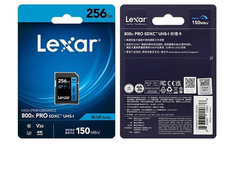 Lexar SD Card 800x Pro Read 150MB/s SDXC Flash Card 64GB 128GB 256GB V30 UHS-I SDHC 32GB Memory Card Storage Card For Camera