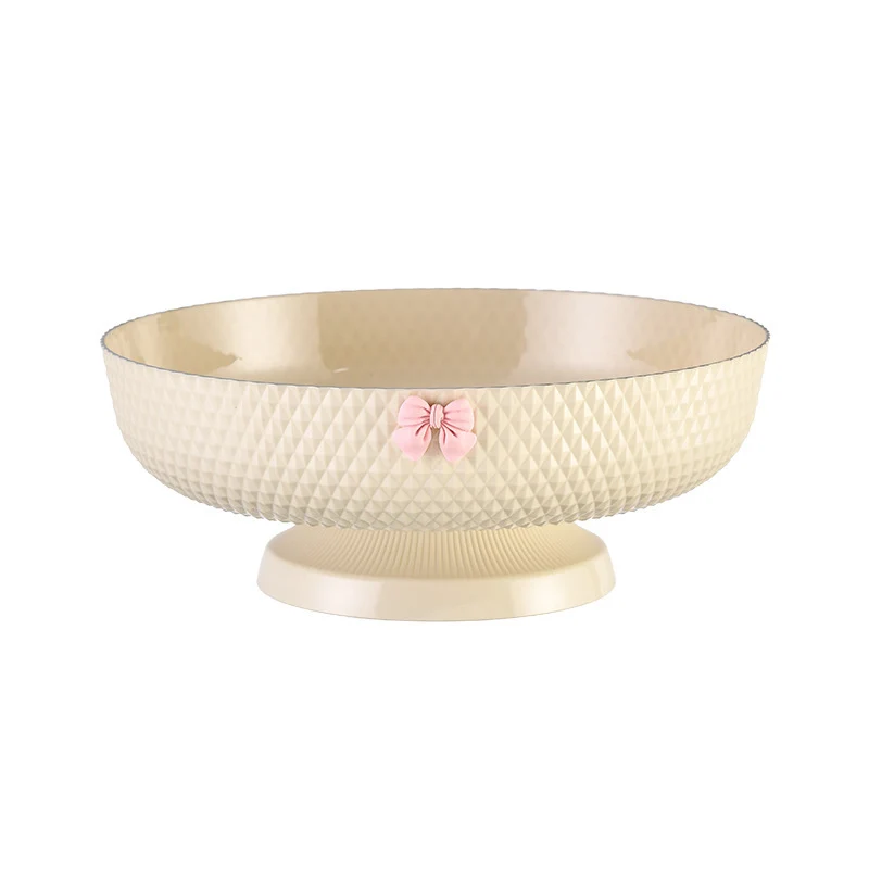 Fruit Plate High-foot Draining Light Luxury High-end Living Room Coffee Table Household Snack Candy Plate Dried Fruit High-value Pendant Plate