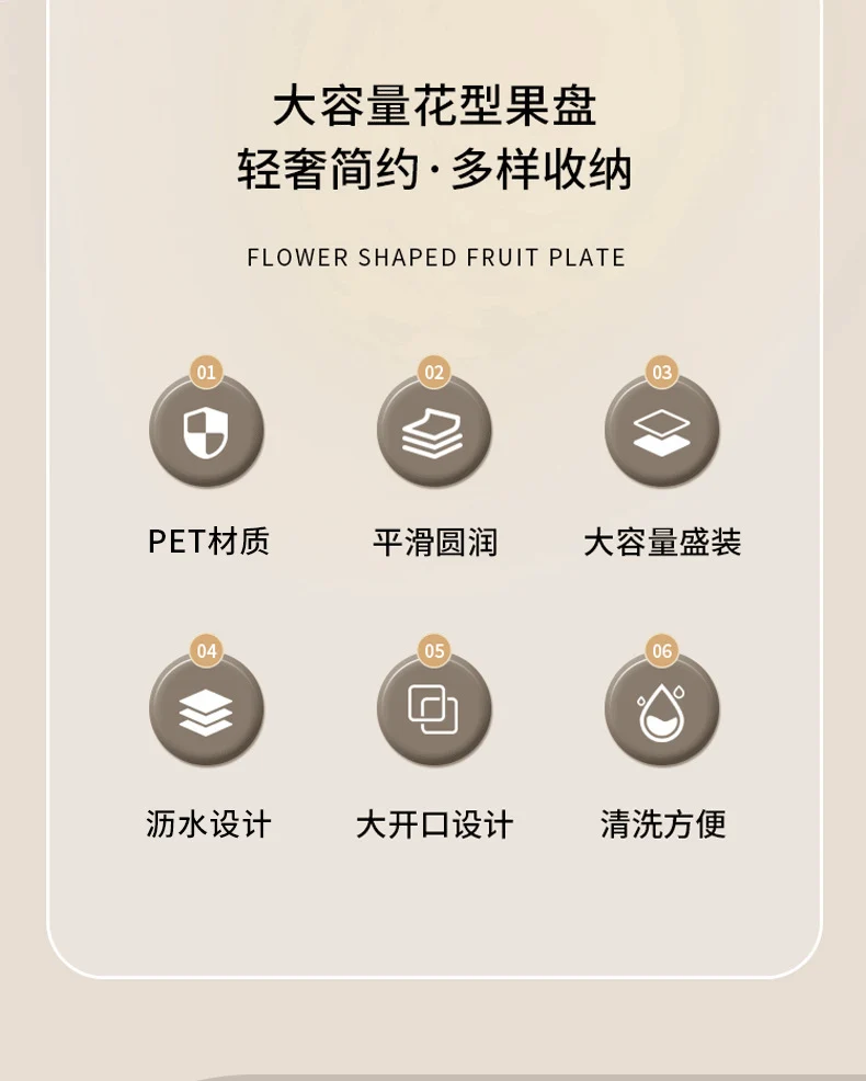 Fruit Plate High-foot Draining Light Luxury High-end Living Room Coffee Table Household Snack Candy Plate Dried Fruit High-value Pendant Plate