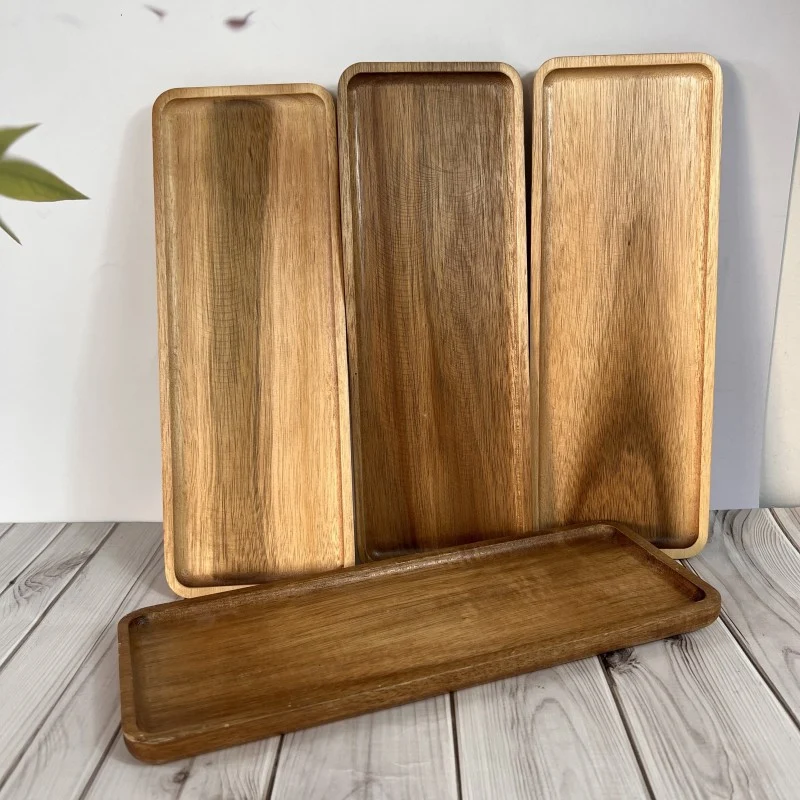 Acacia Wooden Tray Western Food Hotel Tray Tea Tray Fruit Plate Nut Plate Food Bread Tray Rectangular