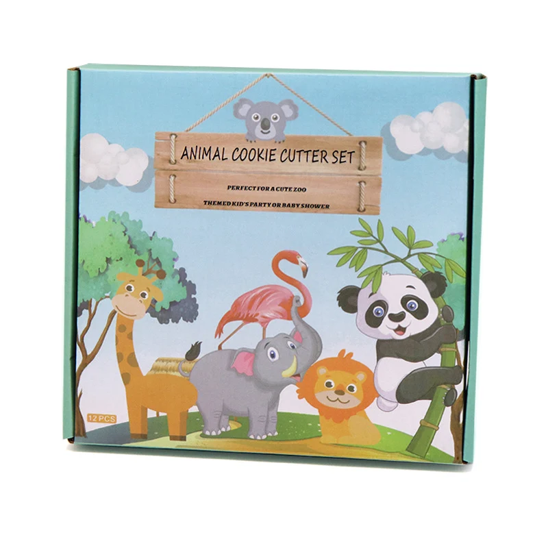 Wholesale animal series stainless steel biscuit mould suit lion tiger elephant animal biscuit biscuit cutting mould