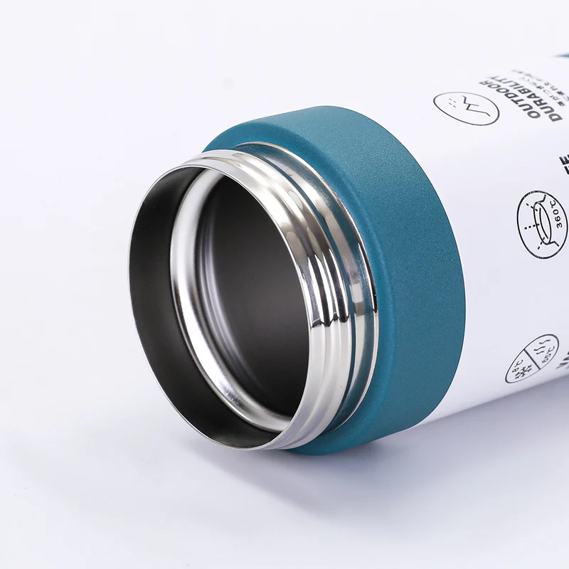 New Japanese Element Cup Flat Lid Simple Accompanying Water Cup Portable 304 Stainless Steel Double Layer Vacuum Thermos Cup
