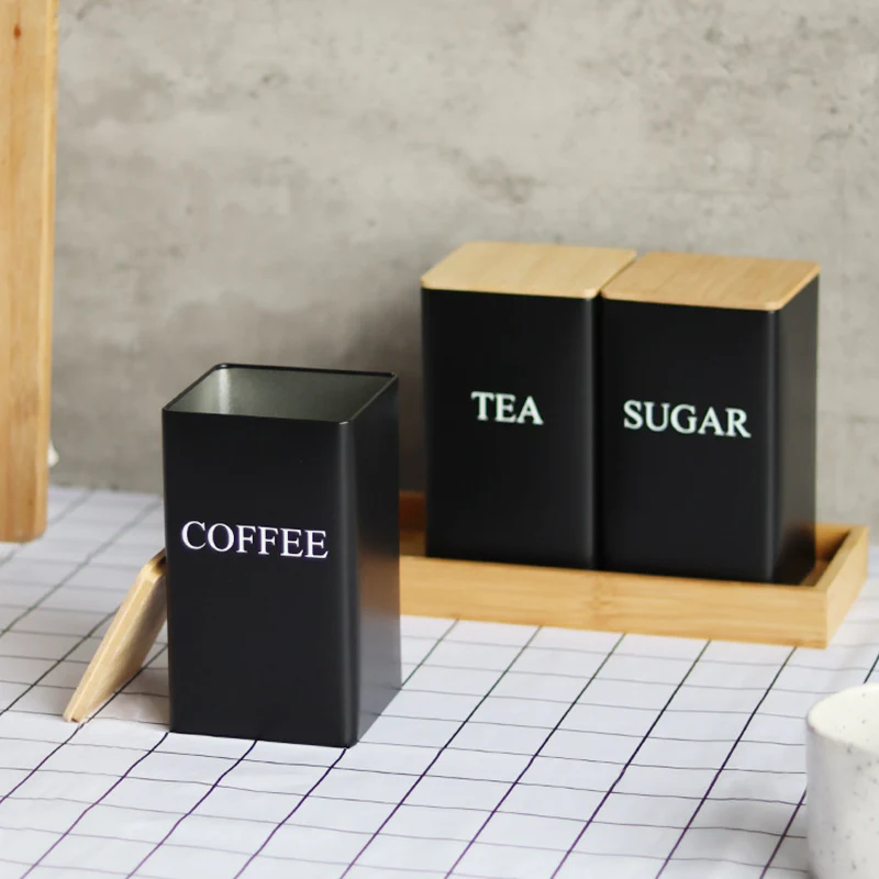 TEA,COFFEE,SUGAR Combination suit Tea Tea Coffee Candy Tinplate Box Jar Tea Bag Capsule Storage
