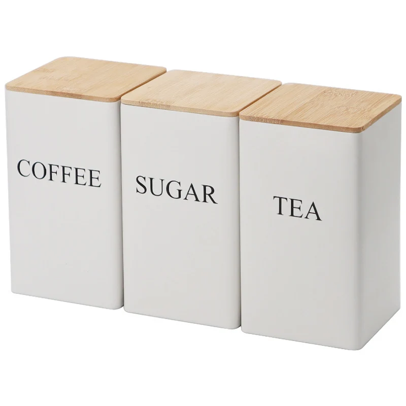 TEA,COFFEE,SUGAR Combination suit Tea Tea Coffee Candy Tinplate Box Jar Tea Bag Capsule Storage