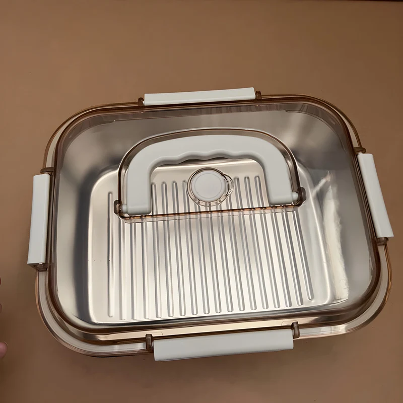 304 Stainless Steel Preservation Box Food Sealed Lunch Box for Microwave Lunch Box Large Capacity Square with Handler