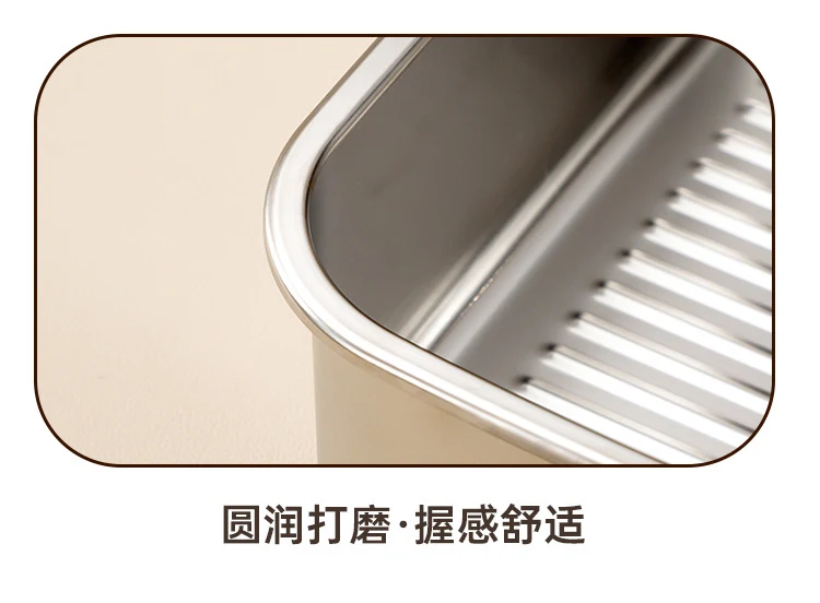 304 Stainless Steel Preservation Box Food Sealed Lunch Box for Microwave Lunch Box Large Capacity Square with Handler