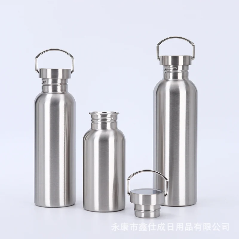Cross-border factory direct sales 304 stainless steel American thermos portable single and double layer outdoor mountaineering water bottle