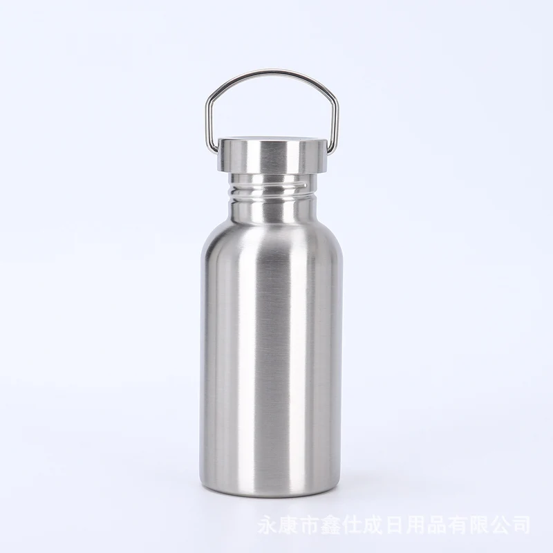 Cross-border factory direct sales 304 stainless steel American thermos portable single and double layer outdoor mountaineering water bottle