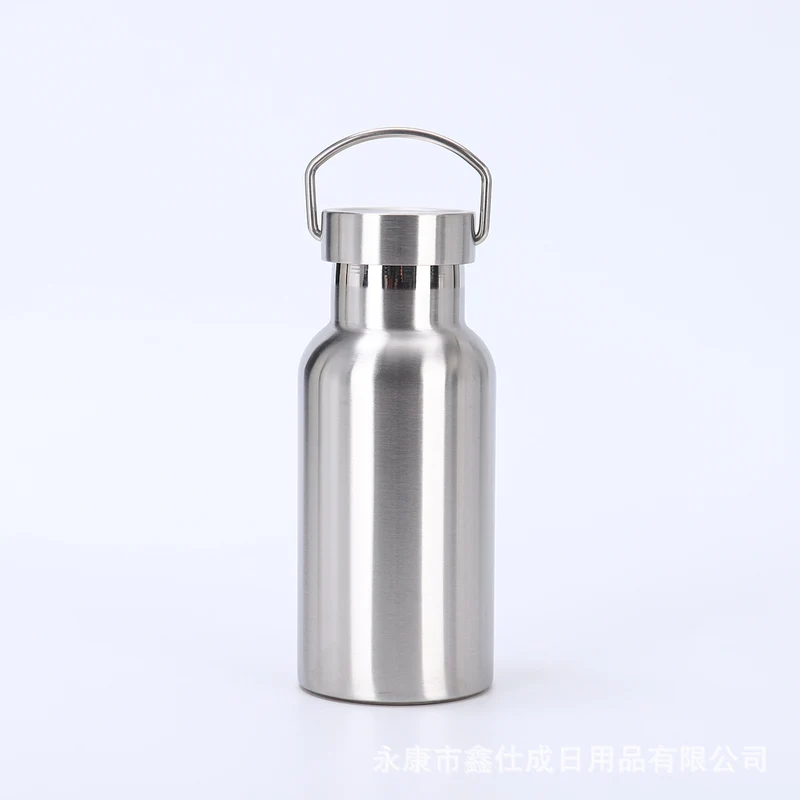 Cross-border factory direct sales 304 stainless steel American thermos portable single and double layer outdoor mountaineering water bottle