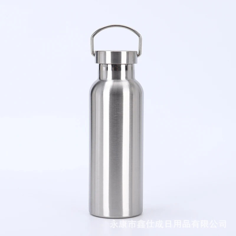 Cross-border factory direct sales 304 stainless steel American thermos portable single and double layer outdoor mountaineering water bottle