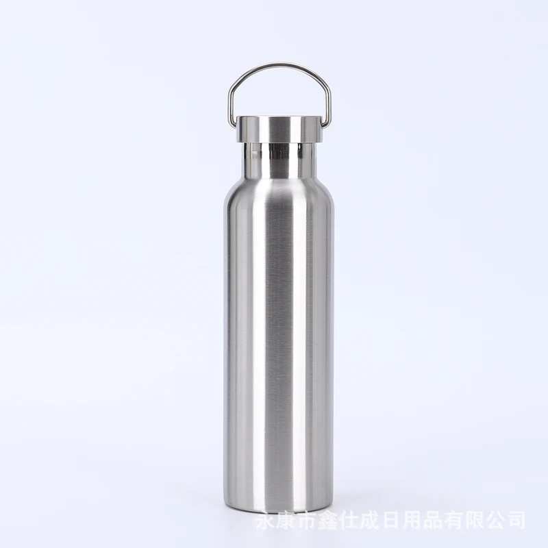 Cross-border factory direct sales 304 stainless steel American thermos portable single and double layer outdoor mountaineering water bottle