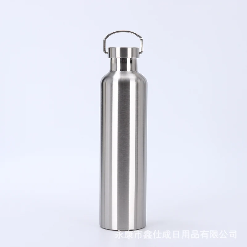 Cross-border factory direct sales 304 stainless steel American thermos portable single and double layer outdoor mountaineering water bottle