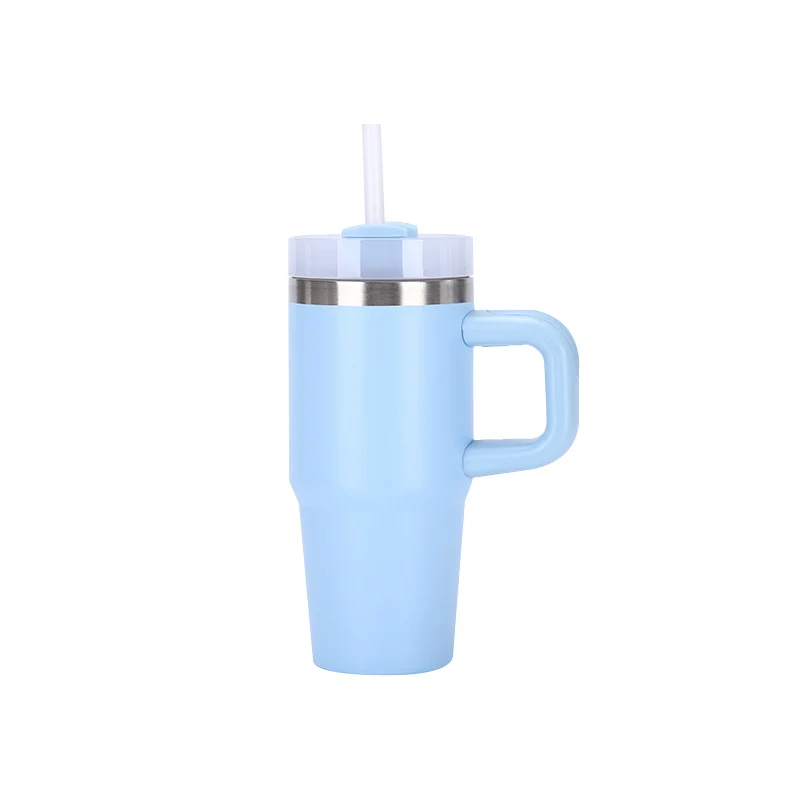 14oz Large-Capacity Handle Car Cup 304 Stainless Steel Thermal Insulation Ice Cup Outdoor High-Looking Straw Cup