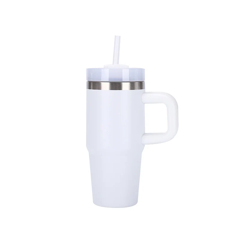 14oz Large-Capacity Handle Car Cup 304 Stainless Steel Thermal Insulation Ice Cup Outdoor High-Looking Straw Cup