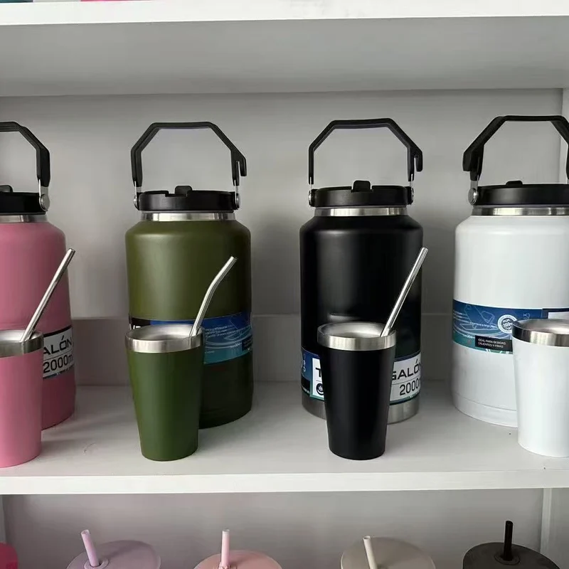 Cross-Border New 304 Stainless Steel Thermos Cup Large Capacity Ton Barrel Outdoor Portable Ice Bucket Wholesale