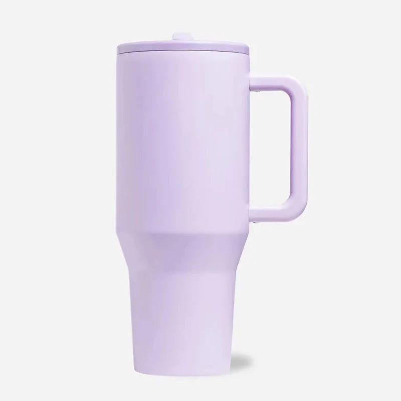Cross-Border Amazon Best-Selling 40oz Big Mac Double-Layer Straw Mouth Car Cup Large Capacity Car Handle Ice Cup