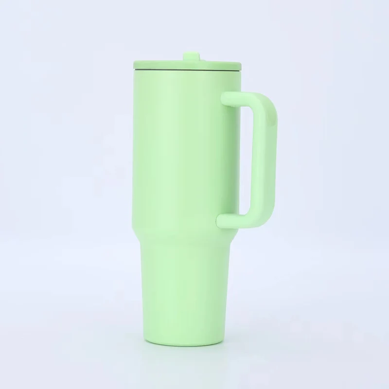 Cross-Border Amazon Best-Selling 40oz Big Mac Double-Layer Straw Mouth Car Cup Large Capacity Car Handle Ice Cup
