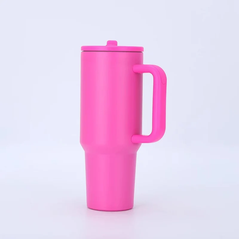 Cross-Border Amazon Best-Selling 40oz Big Mac Double-Layer Straw Mouth Car Cup Large Capacity Car Handle Ice Cup