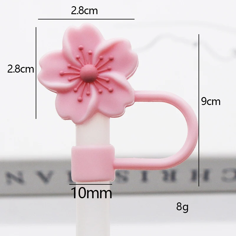 Popular 10mm Begonia Flower Straw Cap Stanley Water Cup Straw Plug Silicone Flower Straw Cover Direct from Manufacturer