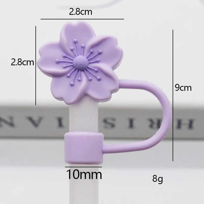 Popular 10mm Begonia Flower Straw Cap Stanley Water Cup Straw Plug Silicone Flower Straw Cover Direct from Manufacturer