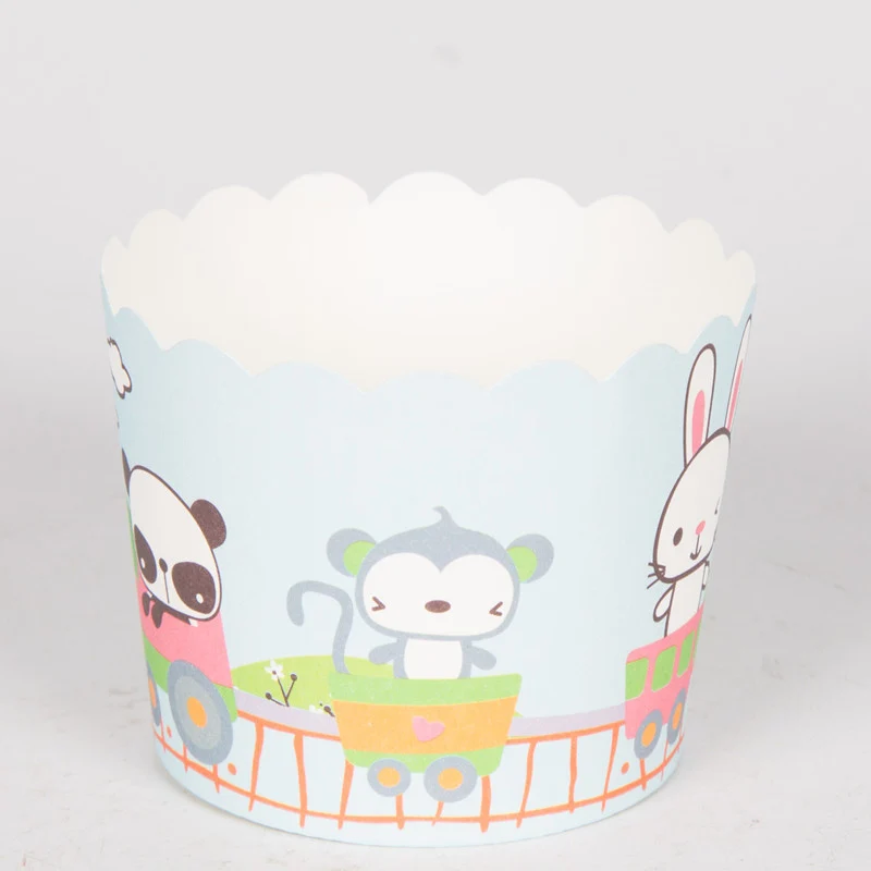 Small Cake Cuppers Mafen Cup High Temperature Baking Chiffon Small Cake Cup Disposable Cute Pattern Paper Cup 50