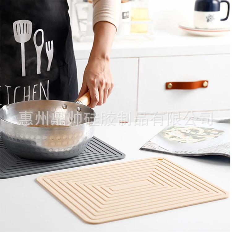 Large 29cm Silicone Pot Mat Square Thickeneded Insulation Mat Anti-Slip Corrugated Kitchen Table Casserole Mat Anti-Heat