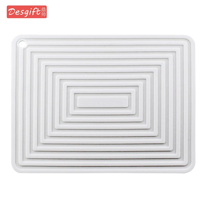Large 29cm Silicone Pot Mat Square Thickeneded Insulation Mat Anti-Slip Corrugated Kitchen Table Casserole Mat Anti-Heat